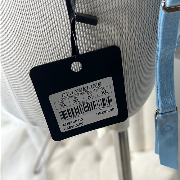 Honey Birdette Evangeline Bra Panty Garter Elegant Blue Lace Lingerie Set - Picture 5 of 5